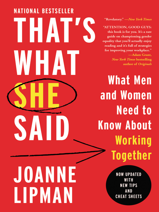 Title details for That's What She Said by Joanne Lipman - Available